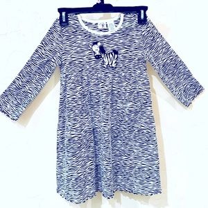 Duck Head, girls long sleeve Zebra print dress 6X